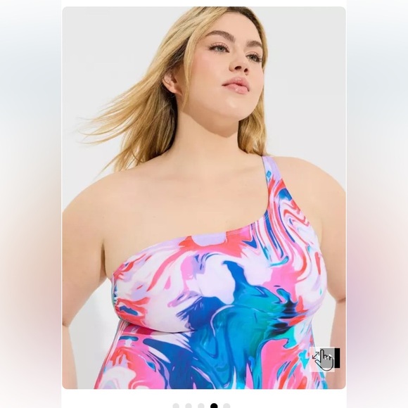 Wireless One Shoulder One Piece Swimsuit size 2 - Picture 2 of 5
